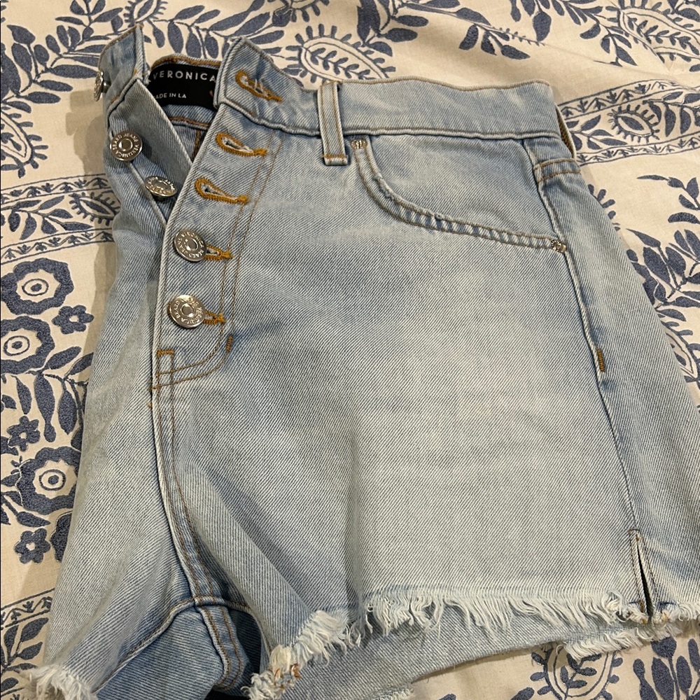 Veronica Beard Sky Blue Denim Shorts